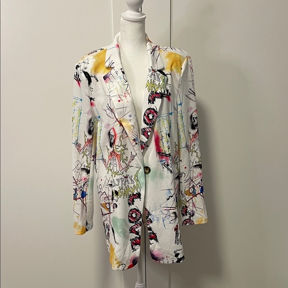 LIKE NEW SHEIN Multicolor Abstract Blazer - Picture 1 of 5